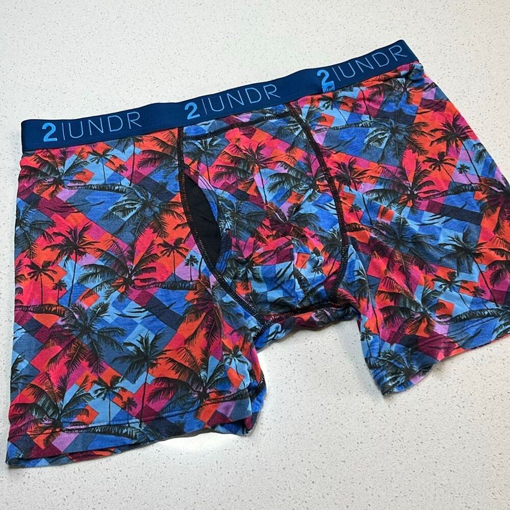 2UNDR Swing Shift Joey Pouch Boxer Brief Men’s XL Tropical Palm Tree Print